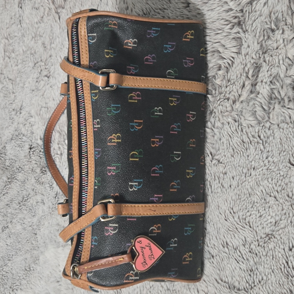 Dooney & Bourke Black Handbag with Multicolor Logo